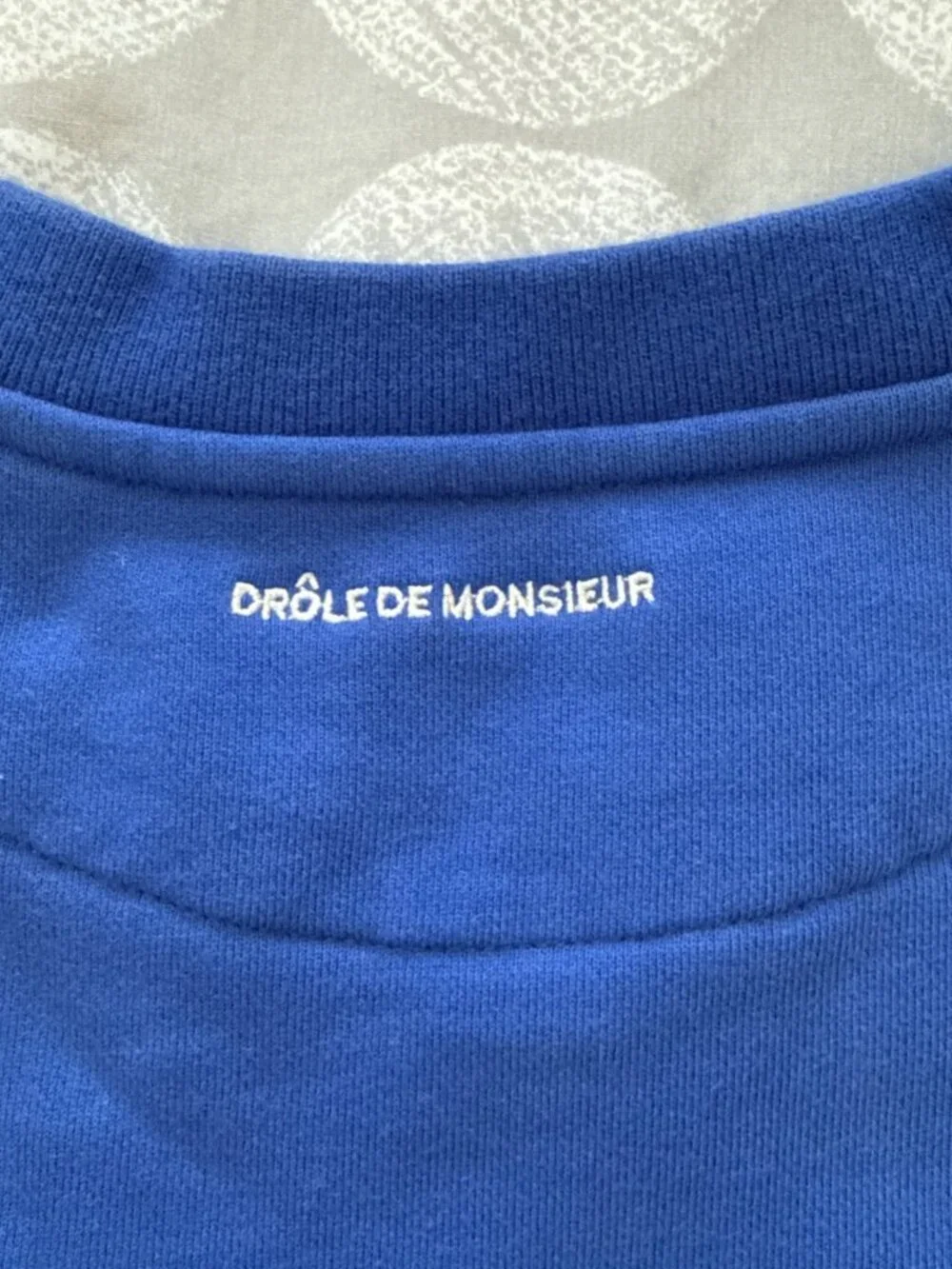 Drole de Monsieur Not From Paris Madame Men's Blue Sweatshirt Sweater Sz M